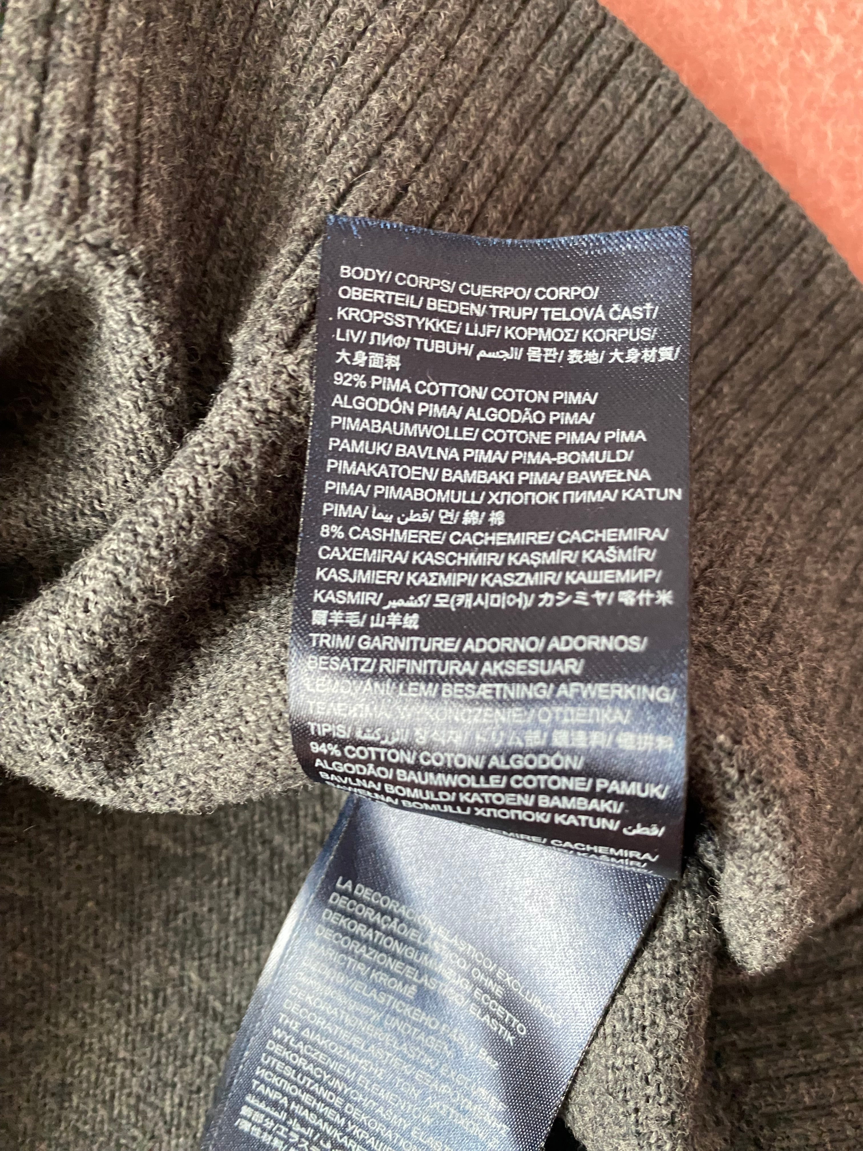 Sweter tommy hilfiger, bawełna pima, kaszmir