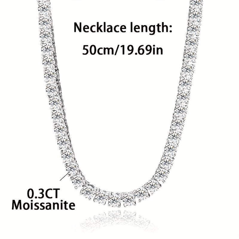 Łańcuszek moissanit o masie 0,3 karata