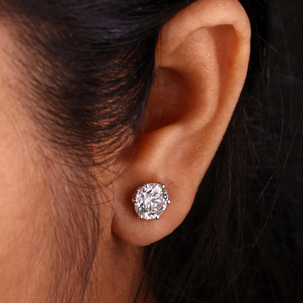 kolczyki z moissanitem,  srebro 925